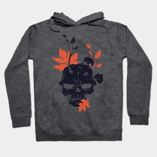 orange black skull Hoodie